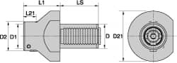 KENNAMETAL 1144834 LEFT HAND CUT, KM40 MODULAR CONNECTION, 