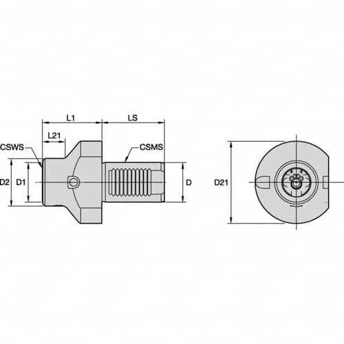 KENNAMETAL 2032951 LEFT HAND CUT, KM50 MODULAR CONNECTION, 