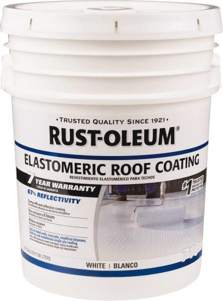 RUST-OLEUM 301994 ELASTOMERIC ROOF COATING, WHITE, 5-GALLO