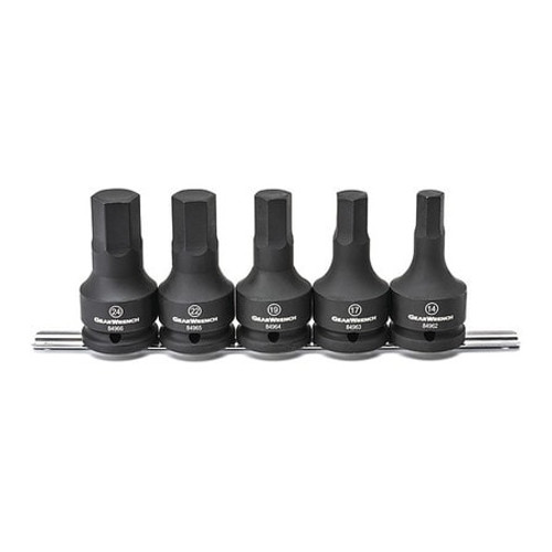 GEARWRENCH 84968 5 PIECE 3/4" DRIVE IMPACT HEX BIT SOCKET