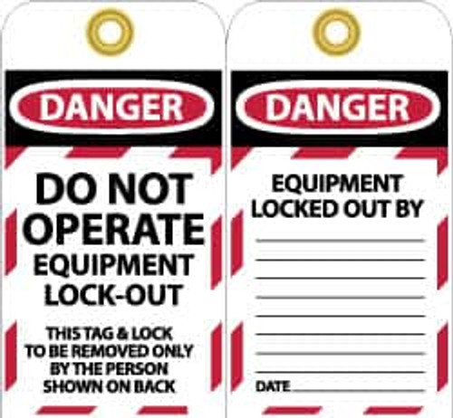 NMC LOTAG11-25 25 QTY 1 PACK 3" HIGH X 6" LONG, DANGER 