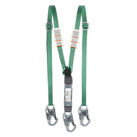 MSA SAFETY WORKS 10191756 EA LANYARD SM.SNAP ADJ TWIN 6' ANSI