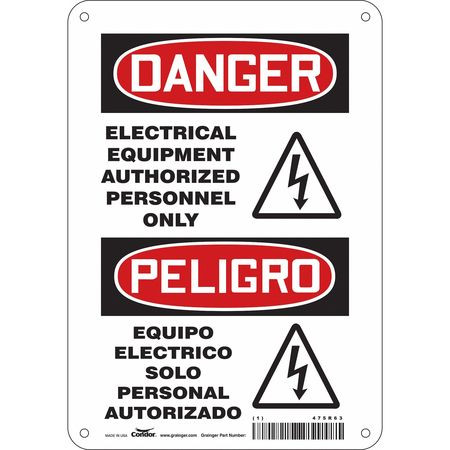 CONDOR USA INC 475R63 SAFETY SIGN,10 IN X 7 IN,ALUMINUM