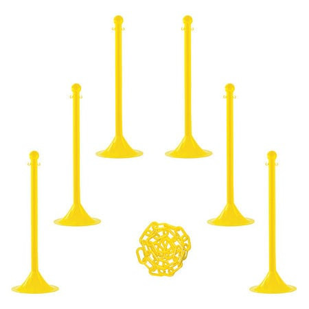 MR. CHAIN 71002-6 BARRIER POST KIT 41 H YLW PLASTIC POST