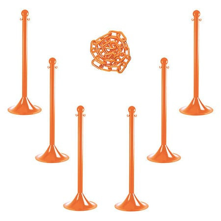 MR. CHAIN 71012-6 BARRIER POST KIT 41 H SAFETY ORANGE