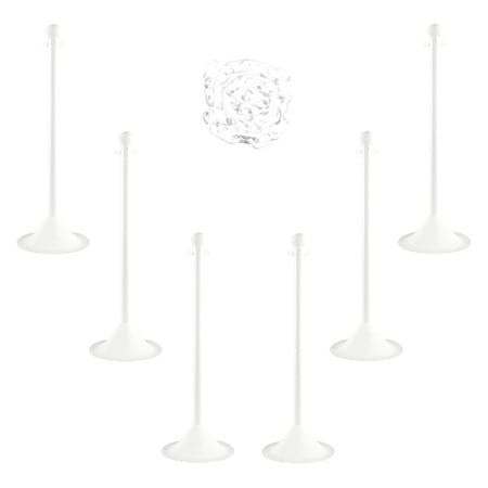 MR. CHAIN 71001-6 BARRIER POST KIT 41 H WHT PLASTIC POST