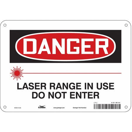 CONDOR USA INC 451R94 LASER WARNING 10 W 7 H 0.055 THICK