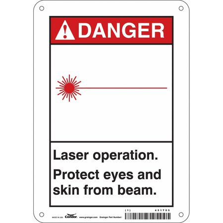 CONDOR USA INC 451T05 LASER WARNING 7 W 10 H 0.032 THICK