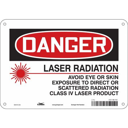 CONDOR USA INC 451R70 LASER WARNING 10 W 7 H 0.055 THICK