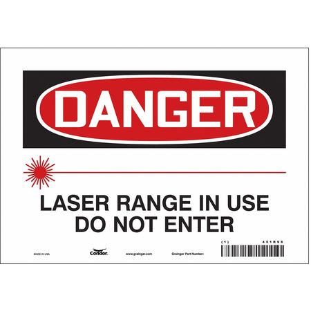 CONDOR USA INC 451R96 LASER WARNING 10 W 7 H 0.004 THICK