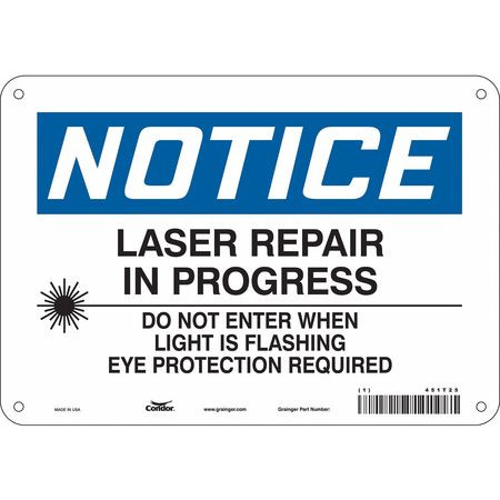 CONDOR USA INC 451T25 LASER WARNING 10 W 7 H 0.055 THICK