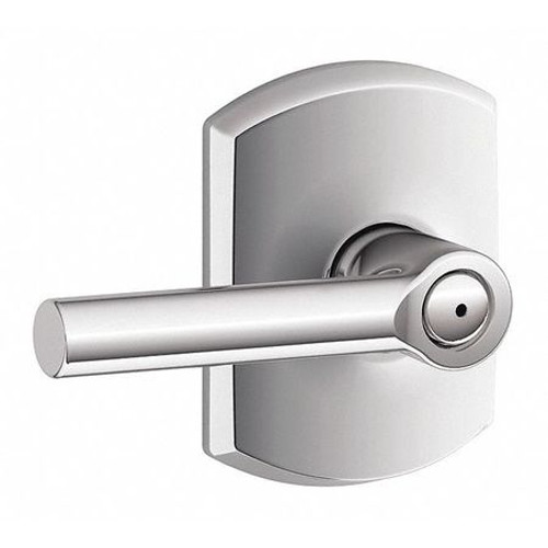SCHLAGE F40 BRW 625 GRW DOOR LEVER LOCKSET BRIGHT CHROME PRIVACY