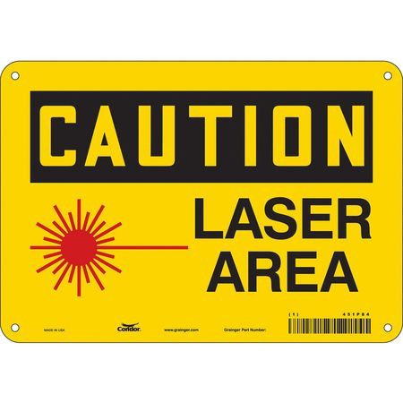 CONDOR USA INC 451P84 LASER WARNING 10 W 7 H 0.032 THICK