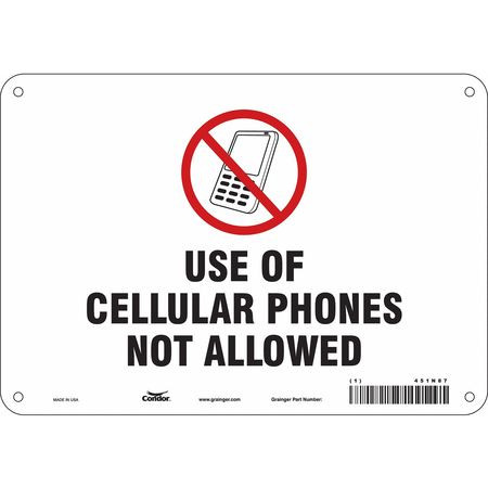 CONDOR USA INC 451N87 SIGN CELL PHONE 10 W 7 H 0.032 THICK