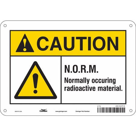 CONDOR USA INC 451Z74 RADIATION SAFETY SIGN ALUMINUM 7 H