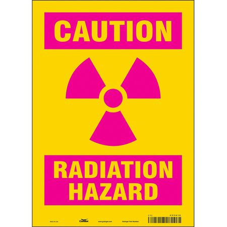 CONDOR USA INC 452A10 RADIATION SAFETY SIGN VINYL 14 H