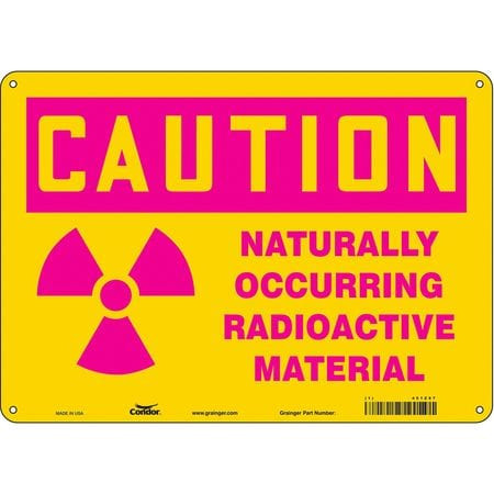 CONDOR USA INC 451Z87 RADIATION SAFETY SIGN ALUMINUM 10 H