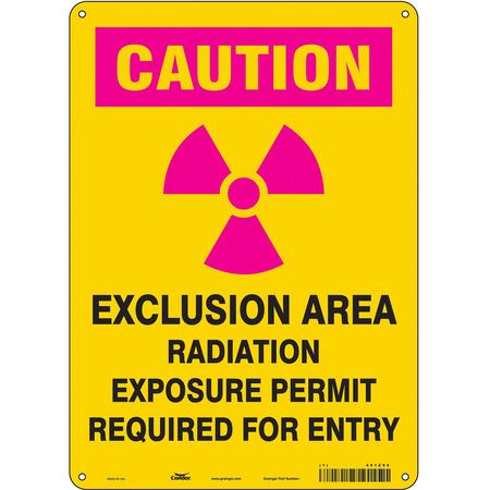 CONDOR USA INC 451Z95 RADIATION SAFETY SIGN PLASTIC 14 H