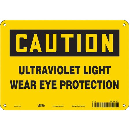 CONDOR USA INC 452A17 RADIATION SAFETY SIGN ALUMINUM 7 H