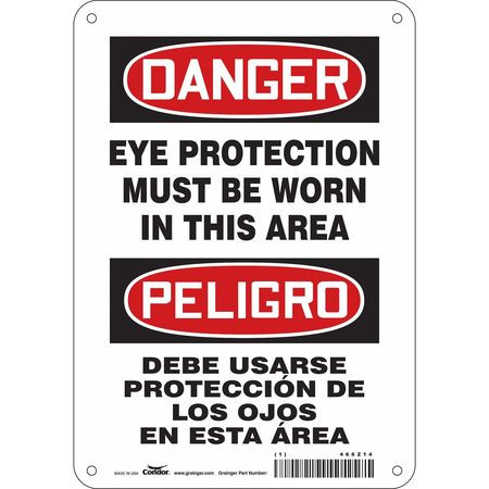 CONDOR USA INC 466Z14 SAFETY SIGN,10 IN X 7 IN,POLYETHYLENE