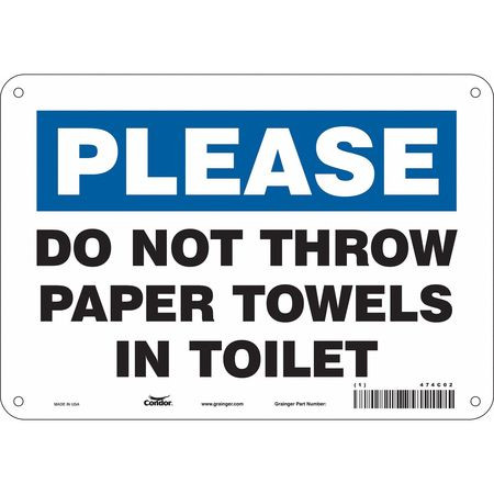 CONDOR USA INC 474C02 RESTROOM SIGN 10 W 7 H 0.032 THICK