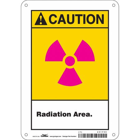 CONDOR USA INC 451Y90 RADIATION SAFETY SIGN ALUMINUM 10 H