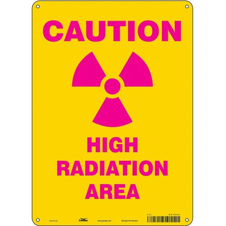 CONDOR USA INC 451Z44 RADIATION SAFETY SIGN ALUMINUM 14 H