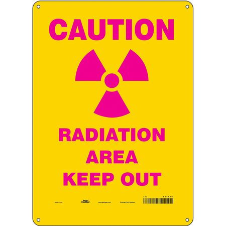 CONDOR USA INC 451Z10 RADIATION SAFETY SIGN ALUMINUM 14 H