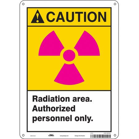CONDOR USA INC 451Z22 RADIATION SAFETY SIGN ALUMINUM 14 H
