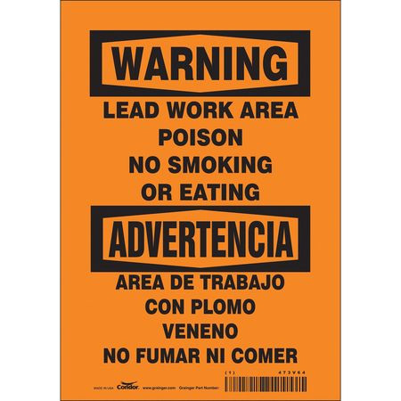 CONDOR USA INC 473V64 SAFETY SIGN,10 IN X 7 IN,VINYL