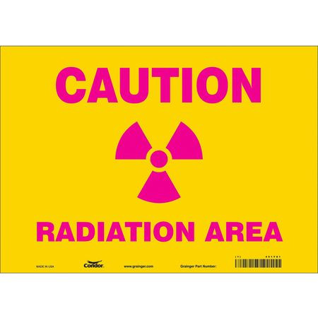 CONDOR USA INC 451Y81 RADIATION SAFETY SIGN VINYL 10 H