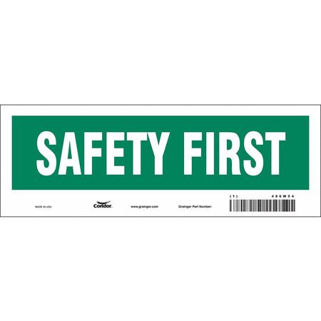 CONDOR USA INC 486W54 SAFETY SIGN 10 W 3-1/2 H 0.004 THICK
