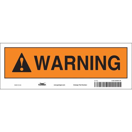 CONDOR USA INC 486W96 SAFETY SIGN 10 W 3-1/2 H 0.004 THICK