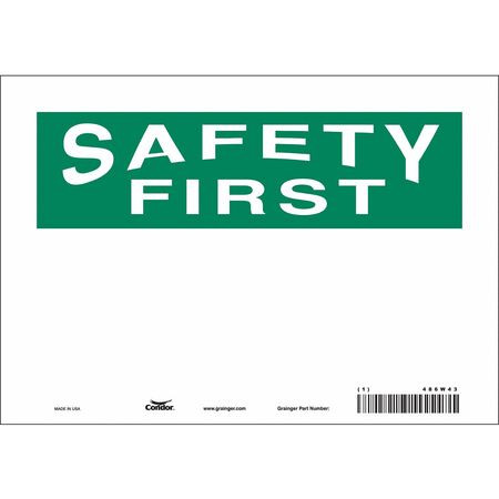 CONDOR USA INC 486W43 SAFETY SIGN,7 INX10 IN,VINYL