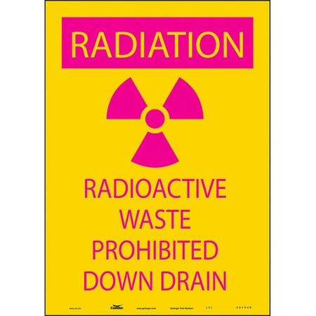 CONDOR USA INC 451Y49 RADIATION SAFETY SIGN VINYL 14 H