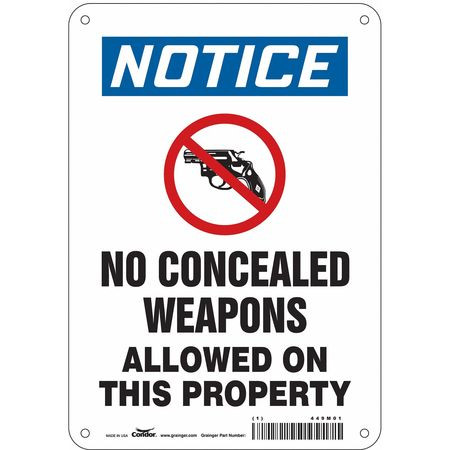 CONDOR USA INC 449M01 SAFETY SIGN 10 H X 7 W 0.055 THICK