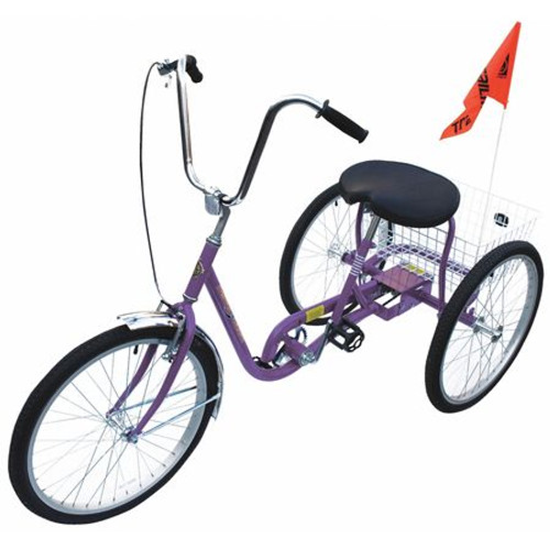GRAINGER GLOBAL SOURCING IBIKE-3-DC-P TRICYCLE,250 LB CAP.,PURPLE,24" WHEEL