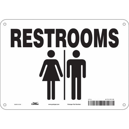CONDOR USA INC 473Y35 RESTROOM SIGN 10 W 7 H 0.032 THICK