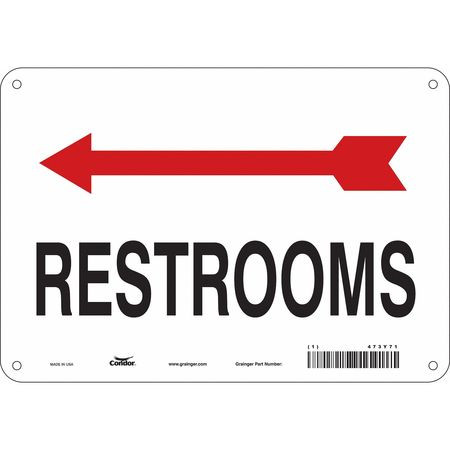 CONDOR USA INC 473Y71 RESTROOM SIGN 10 W 7 H 0.032 THICK