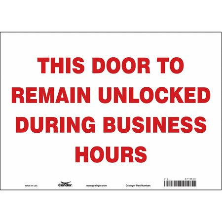 CONDOR USA INC 471W48 SAFETY SIGN 14 W X 10 H 0.004 THICK