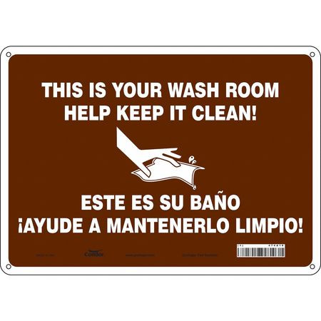 CONDOR USA INC 474A18 RESTROOM SIGN 14 W 10 H 0.032 THICK