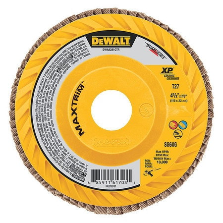 DEWALT TOOLS DWA8281CTR 4-1/2 X 7/8 60G T27 XP CERAMIC TRIM FLAP