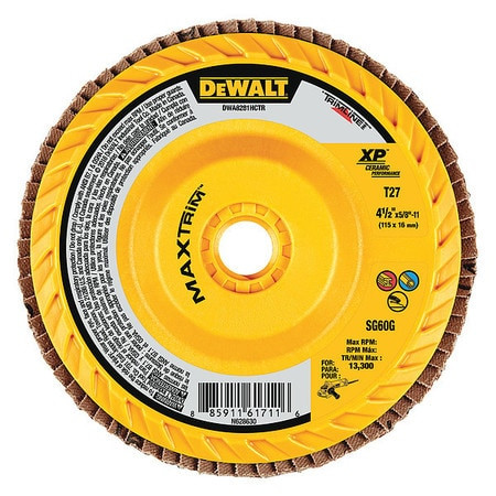 DEWALT TOOLS DWA8281HCTR 4-1/2 X 5/8-11 60G T27 XP CER TRIM FLAP