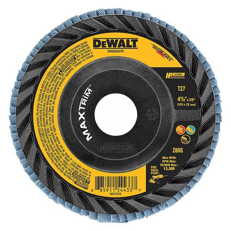 DEWALT TOOLS DWA8353TR 4-1/2 X 7/8 80G T27 HP TRIM FLAP
