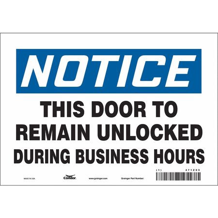 CONDOR USA INC 471Z05 SAFETY SIGN 10 W X 7 H 0.004 THICK