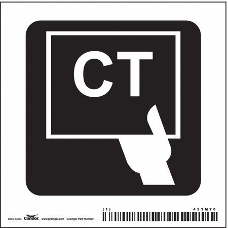 CONDOR USA INC 453M70 HOSPITAL SIGN 4 H X 4 W 0.004 THICK