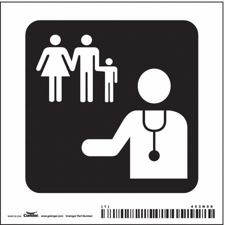 CONDOR USA INC 453N06 HOSPITAL SIGN 4 H X 4 W 0.004 THICK