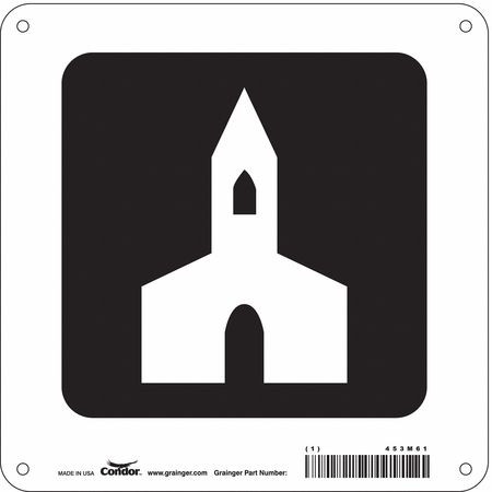 CONDOR USA INC 453M61 HOSPITAL SIGN 8 H X 8 W 0.032 THICK