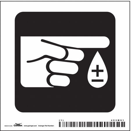 CONDOR USA INC 453M91 HOSPITAL SIGN 4 H X 4 W 0.004 THICK