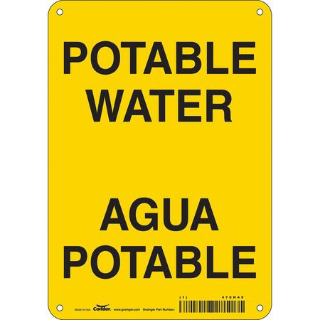 CONDOR USA INC 470H49 SAFETY SIGN,10 IN X 7 IN,ALUMINUM